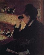 the girl wear  black dress at the theater Mary Cassatt